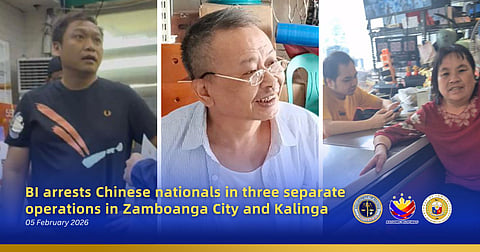 BI nabs 5 Chinese nationals in Zamboanga, Kalinga operations