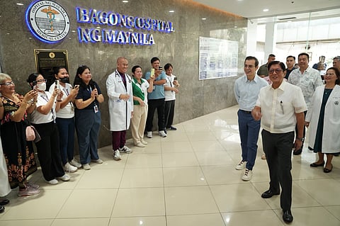 President Ferdinand Marcos Jr. graced the ground breaking of new PLM college building with Mayor Isko Domagoso thanking his support to the project. Courtesy Manila PIO