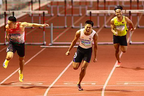 JOHN Cabang earns a place in the final of the 60-meter hurdles in the Asian Indoor championships in Tianjin, China.