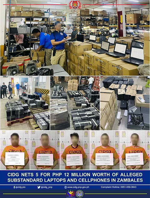 The Criminal Investigation and Detection Group (CIDG) arrested five people for selling P12-million worth of electronics during an operation in this Freeport on February 5, 2025.
