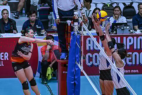 ERIKA Deloria puts in an 18-point effort to help Galeries Tower upset ZUS Coffee in five sets Saturday to barge into the win column of the 2026 PVL All-Filipino Conference.