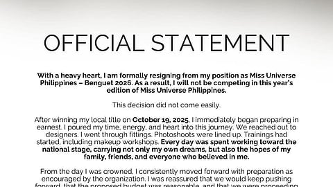 Benguet rep withdraws from MUPH 2026