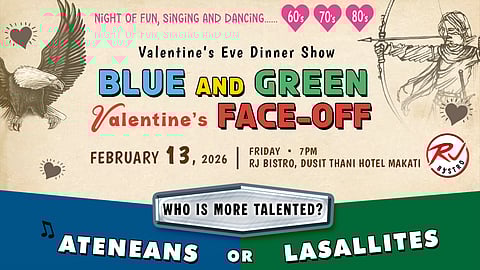 RJ. Valentine’s Eve Dinner Show: Blue and Green Valentine’s Face-Off