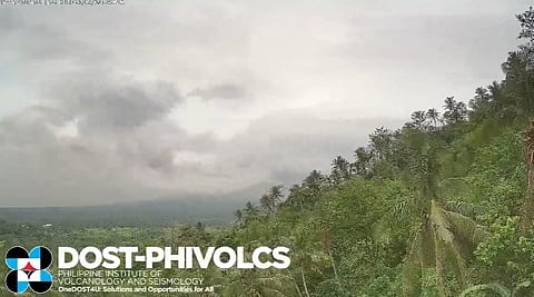 Screen grab from the video posted on PHIVOLCS' profile on X displaying the pyroclastic flow at Mayon Volcano in Albay.