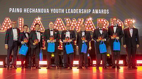 (FROM left to right) Rotary Makati President Eddie Galvez, President
Elect Chris Ferareza, District Secretary Louie Aseoche, Regi Ponferrada,
Past District Governor Tony Quila, Past President (PP) Junjun Dayrit, PP
Bing Matoto, Immediate Past President Keith Harrison and Past District
Governor Sid Garcia.