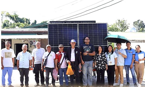 Department of Agrarian Reform officials together with Agrarian Reform Beneficiary Organizations (ARBOs) during the handing out of the three 450-watt solar pumps in isabela