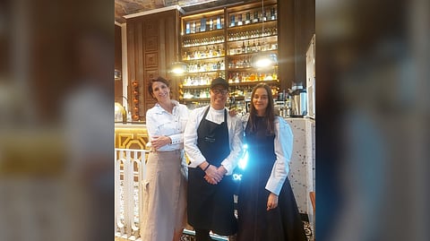 CRISTINA Villalba, Chef Pablo Ramirez  and Marta Baños of Las Flores.