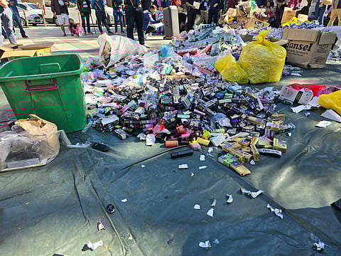 THE City Government of Baguio destroyed and burned P5 million worth of tobacco and vape products on the morning of 13 February 2026 at Malcolm Square, Baguio City.