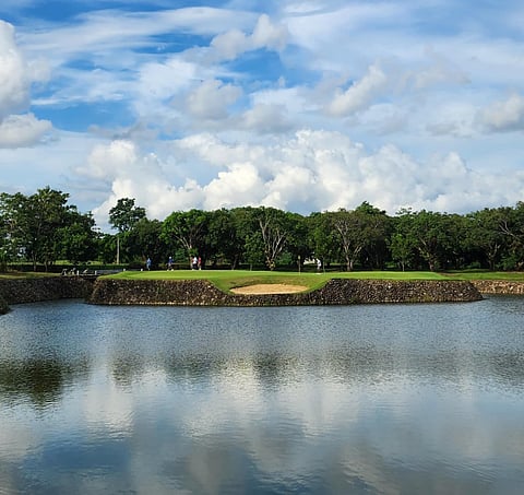 South Pacific Davao Golf Club’s island green on hole 15 will be a treat for golfers in the coming 77th PAL Interclub tournament which tees off on 19 February to 6 March. (Tommy Inigo) 