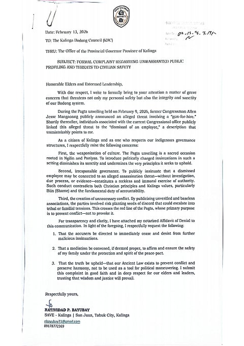 NATIVIDAD Bayubay seeks protection after exposing alleged multi-billion peso corruption in Kalinga.