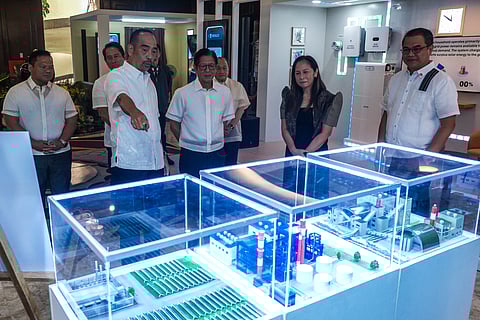 ENERGY security showcase President Ferdinand R. Marcos Jr. (center) tours the Manila Electric Co. exhibit at the Meralco Theater in Pasig City on 14 February. The exhibit highlights directives from the President’s 2025 State of the Nation Address aimed at addressing power challenges, including rotational brownouts, rising electricity costs, and the electrification gap affecting about 3 million households.