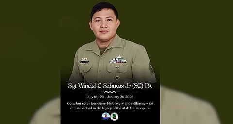 THE Philippine Army recognized SSg. Sabuyas’ heroism during the M/V Trisha Kerstin 3 maritime tragedy.