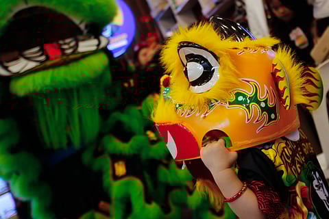 Lion dance group performs ahead of Lunar New Year