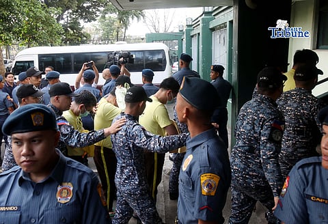 Former Senator Bong Revilla Jr., along with four co-accused, arrived at the Sandiganbayan in Quezon City on Monday, 16 February 2026, to attend his arraignment on graft and malversation charges in relation to the P92.8-million flood control anomalies. Photo/Analy Labor