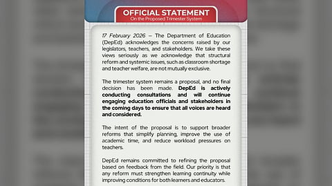 DepEd cautioned re its Trimester Plan