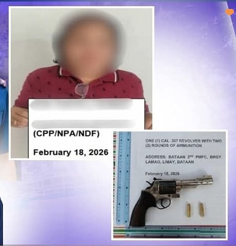 Following an anti-insurgency operation in Limay, Bataan on 18 February 18, a former CPP-NPA-NDF affiliate (top left) voluntarily surrendered a .357 Magnum revolver and ammunition (bottom right).