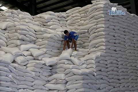(February 19 2026) Personnel at National Food Authority (NFA) weighing the 20 peso per kilo a President Ferdinand Marcos Jr. rice program, before the beneficiaries arrive to buy rice at NFA warehouse in Valenzuela City, on Thursday February 19 2026, on February 20 the NFA will start an auction of 750, 000 sacks that have been stored at the warehouse in Valenzuela City. The minimum bid for stocks aged three to six months old will start at P25.16 per kilo. On the other hand, the minimum bid for rice stocks that are 18 months old is P22.52 per kilo. Photo/Analy Labor