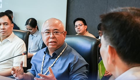 Land Transportation Franchising and Regulatory Board Chairperson Atty. Vigor D. Mendoza II speaking during the unveiling of Electrified Hybrid Buses in Bataan last 12 February.