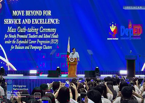PRESIDENT Ferdinand R. Marcos Jr. attends ceremony for teachers and school heads under Expanded Career Progression program in Bulacan.