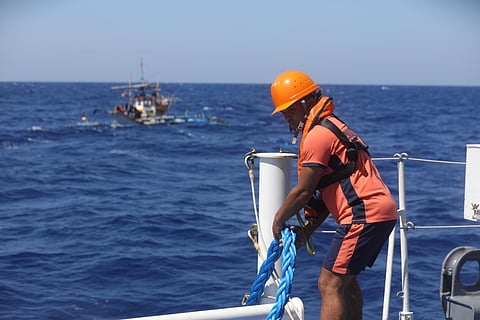 DISTRESSED fishing boat BRP Cabra (MRRV-4409) was rescued by the PCG in the vicinity waters off Capon Grande, Zambales on 18 February 2026. 