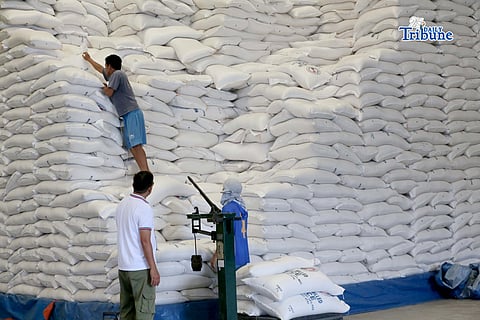 (February 19 2026) Personnel at National Food Authority (NFA) weighing the 20 peso per kilo a President Ferdinand Marcos Jr. rice program, before the beneficiaries arrive to buy rice at NFA warehouse in Valenzuela City, on Thursday February 19 2026, on February 20 the NFA will start an auction of 750, 000 sacks that have been stored at the warehouse in Valenzuela City. The minimum bid for stocks aged three to six months old will start at P25.16 per kilo. On the other hand, the minimum bid for rice stocks that are 18 months old is P22.52 per kilo. Photo/Analy Labor