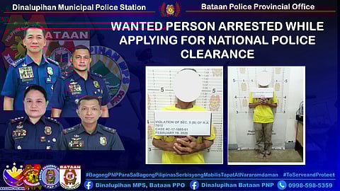 SUSPEK Wanted na lalaki, nahuli habang nag-aapply ng police clearance.