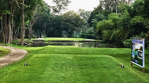 THE par-3 11th hole Apo Golf and Country Club is short but presents a big challenge for participants seeing action in the 77th Philippine Airlines Interclub.