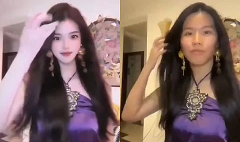 DIGITAL filter, pansandaling naputol, lumabas ang tunay na mukha ng isang Chinese influencer.