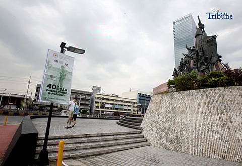 (February 20 2026) A 40th Edsa People Power Revolution tarpaulin seen display at People power monument in Quezon City on Friday February 20 2026, days before 40th anniversary of edsa people power. Photo/Analy Labor