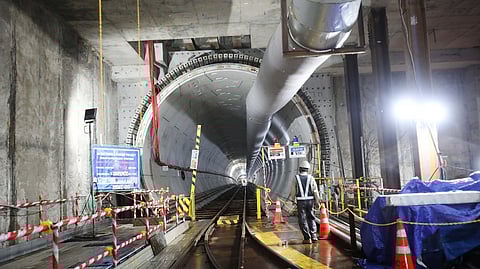 CONSTRUCTION  of the Metro Manila Subway Project at Camp Aguinaldo Station in Quezon City is still ongoing.  