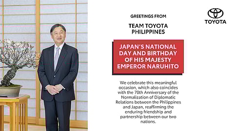 Team Toyota Philippines: Japan’s National Day and Birthday of His Majesty Emperor Naruhito