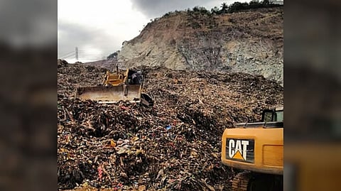 A SECTION of the waste landfill in Rodriguez, Rizal has reportedly collapsed, trapping at least 50 people.