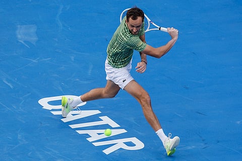 Russia’s Daniil Medvedev during the Qatar Open tennis tournament in Doha. 