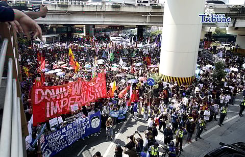 (February 25 2026) Thousands of protesters gathered at Edsa Shrine in Quezon City on Wednesday February 25 2026, calling for the accountability of public officials allegedly involved in corruption linked to flood control projects, marking the 40th anniversary of the 1986 EDSA People Power Revolution. Photo/Analy Labor