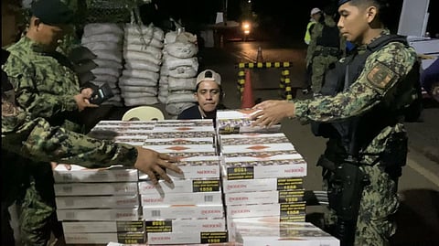 The Zambales Police seized some 195 reams of smuggled cigarettes and arrested a suspect during a checkpoint operation held at Barangay Gama in the town of Sta. Cruz, Zambales on February 24, 2026.