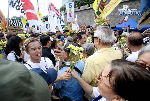(February 25 2026) EDSA People Power survivor and other VIP’s commemorating the 40th EDSA People Power Revolution held a historic gathering (Salubungan) at People Power Monument in Quezon City on Wednesday February 25 2026 along Edsa in Quezon City. Photo/Analy Labor
