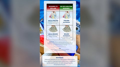 BOC reminds travelers of currency declaration regulations