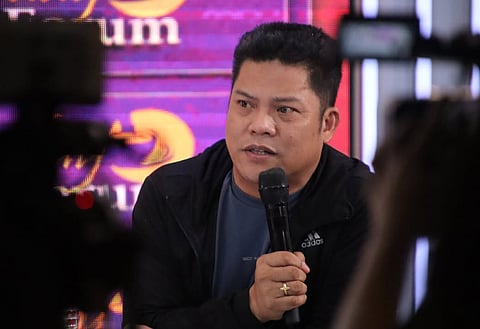 Clergy for Good Governance member Joel Saballa speaking during a media forum in Quezon City this Saturday.