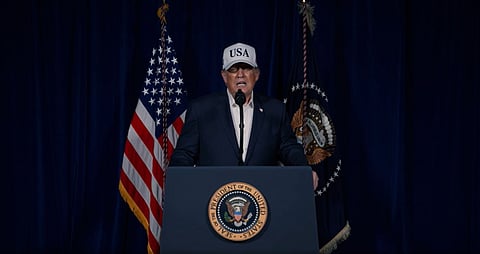 US President Donald Trump delivers a briefing in Washington, clarifying the US position on air strikes against Iran.