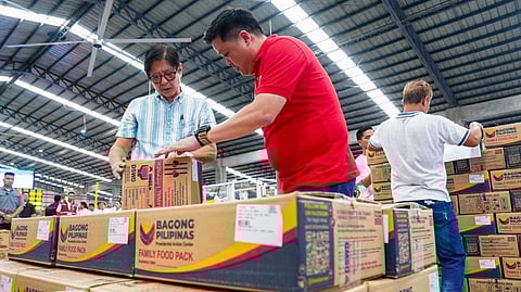 RELIEF at the ready Each year, disasters upend the lives of thousands of Filipino families. Our duty is to ensure aid reaches them swiftly and efficiently. Through the Visayas Disaster Resource Center in Cebu, which President Ferdinand Marcos Jr. (left) inspected, the government upgraded its mechanized production system — boosting the output of family food packs, improving storage conditions, and accelerating relief delivery to disaster-affected communities across the Visayas and Mindanao.