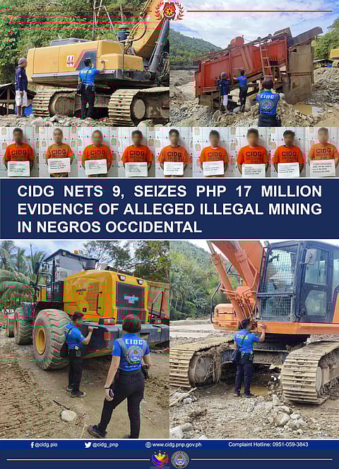9 arrested, P17.5M mining gear seized in Negros Occidental
