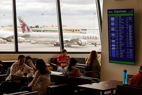Airspace under siege Stranded passengers wait for their flights at the OFW Lounge at Ninoy Aquino International Airport Terminal 2 in Pasay City on Monday, 2 March 2026, after flights to Doha and Dubai were canceled following bomb strikes from Iran, Israel, and the United States, causing major disruption in global air travel, particularly in the Middle East region.