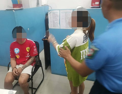 A victim points to one of the suspects in the P3,296,500.00 robbery at Barangay Turo in the town of Bocaue was arrested by authorities in Tanay, Rizal on February 28, 2026.
