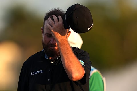 SHANE Lowry reacts after suffering a late-round meltdown that gave Nico Echavarria victory in the PGA Tour Cognizant Classic.