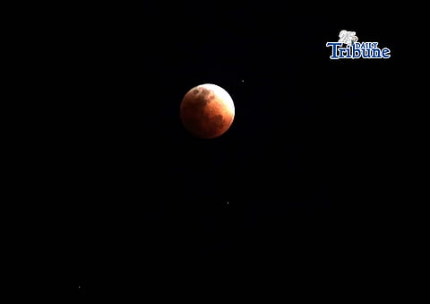 (March 03 2026) A Lunar eclipse as seen from Caloocan City Tuesday Night March 3 2026. Photo/Analy Labor