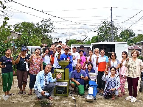 Agrarian Reform Beneficiaries Organizations in Camarines Norte receiving the feed pelletizers and hammer mills from the Department of Agrarian Reform this Wednesday.