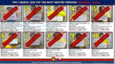All 10 of PRO3’s Regional Top Ten Most Wanted Persons are now in custody, PRO3 confirmed. The suspects, facing charges including rape, sexual assault, and child pornography, were all arrested within just two days in March 2026.