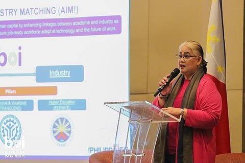 BOI Industry Development Services Executive Director Ma. Corazon Halili-Dichosa delivers an overview of the CCPD and ENvest initiatives during her opening message.