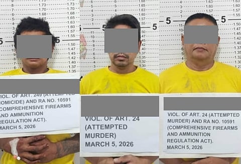 THREE suspects involved in a shooting incident in Quezon City last Wednesday night.