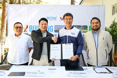 (L-R) DBP-Data Center, Inc. COO Jose Carmelo J. Porciuncula, and DBP-Data Center, Inc. Prescient and CEO Michielson L. Luakian, BCDA President and CEO Engr. Joshua M. Bingcang,  John Hay Management Corporation (JHMC) President Manjit Singh Reandi.